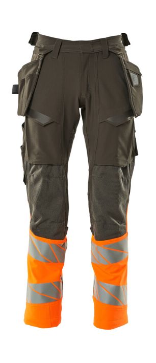 Pantaloni con tasche esterne ACCELERATE SAFE antracite scuro/hi-vis arancio