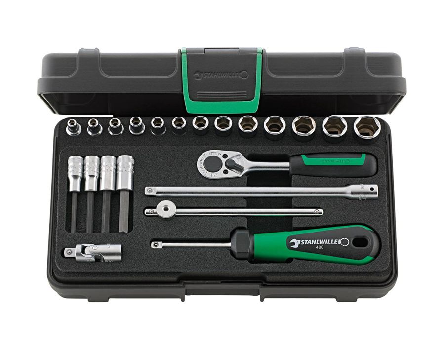 Sechskant-Steckschlüssel-Garnitur 1/4", 22-teilig