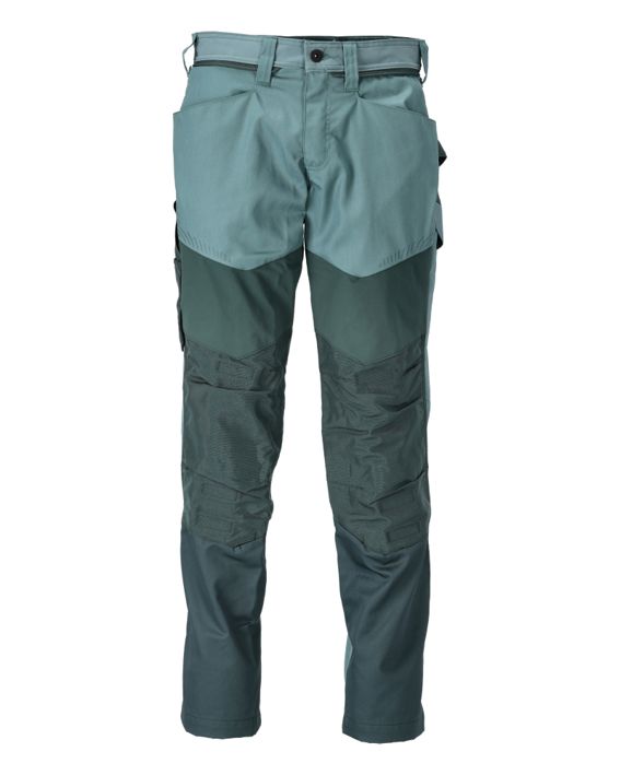 Pantaloni con tasche porta-ginocchiere CUSTOMIZED verde foresta chiaro/verde foresta