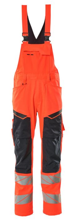Salopette con tasche porta-ginocchiere ACCELERATE SAFE hi-vis rosso/blu navy scuro