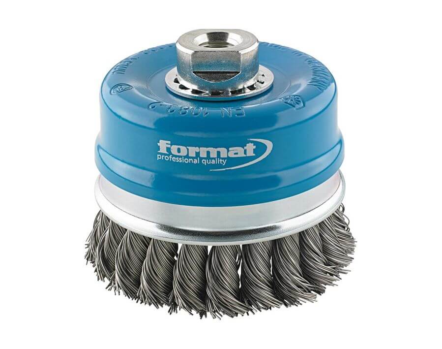 Topfbürste mit Stützring, Stahldraht, gezopft