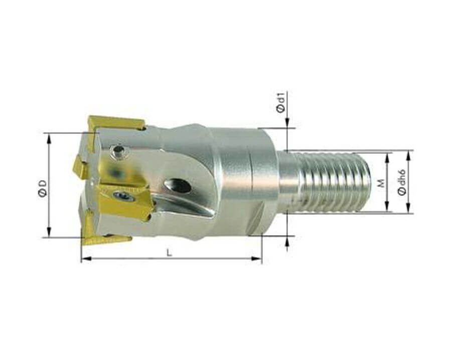 Einschraubfräser mit Innenkühlung, 90°