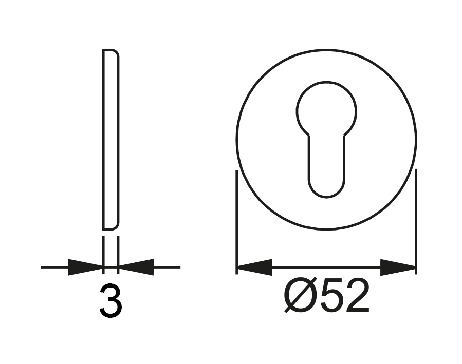 Guarnitura con rosetta/bocchetta tonda Plan-Design serie Rhodos