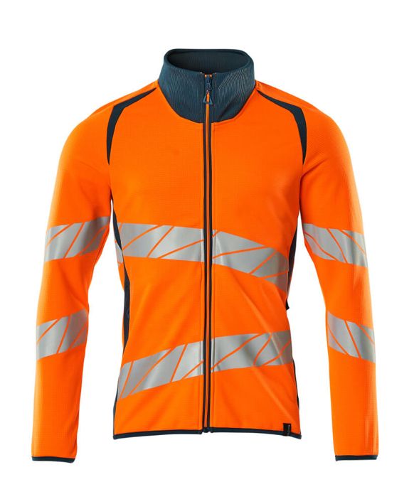 Felpa con chiusura lampo ACCELERATE SAFE hi-vis arancio/petrolio scuro
