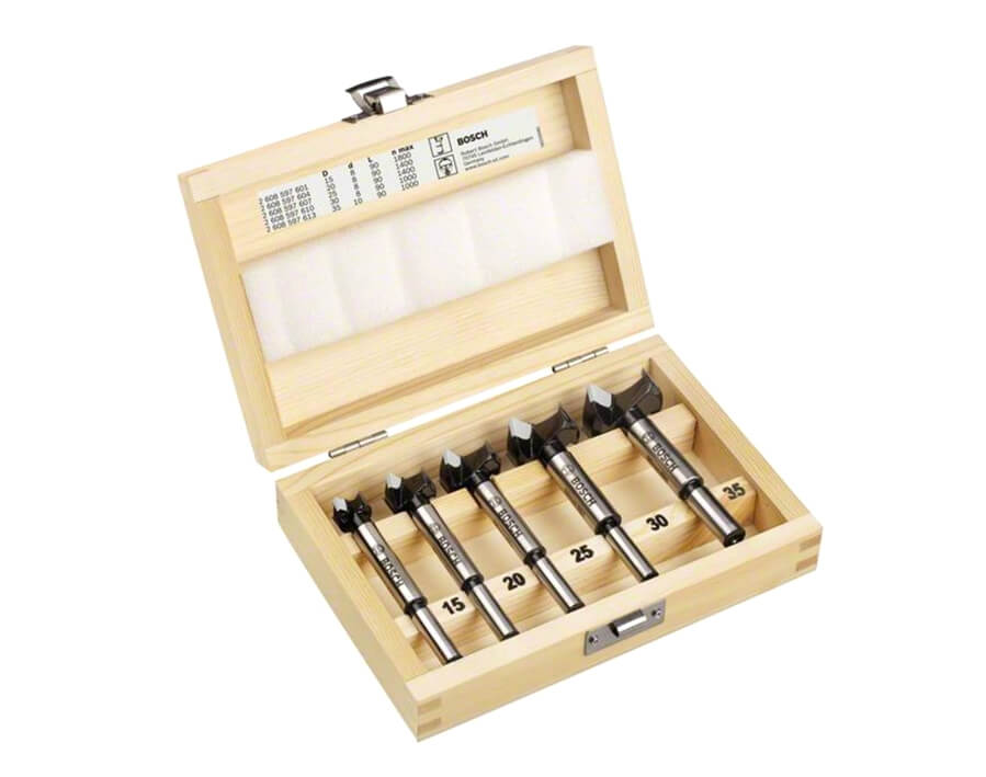 Set punte Forstner da 5 pezzi in metallo duro 