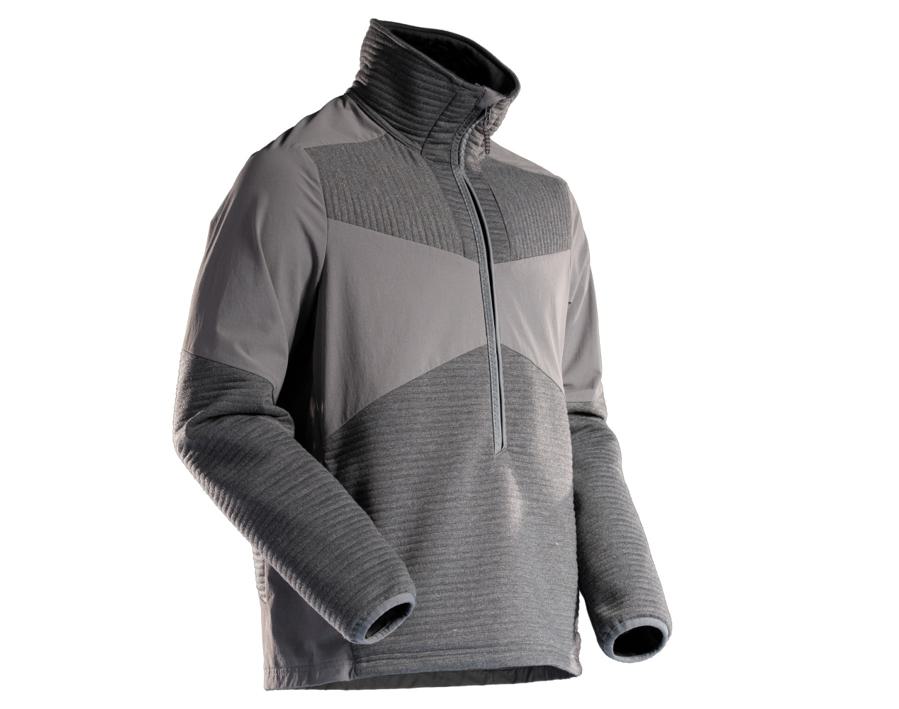Maglione in pile con mezza cerniera e fodera CUSTOMIZED grigio pietra