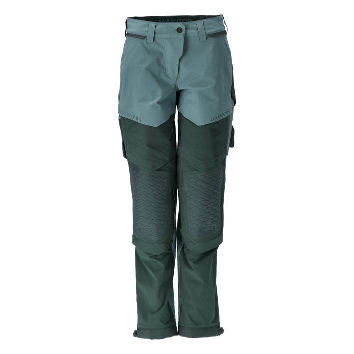 Pantaloni con tasche porta-ginocchiere CUSTOMIZED verde foresta chiaro/verde foresta