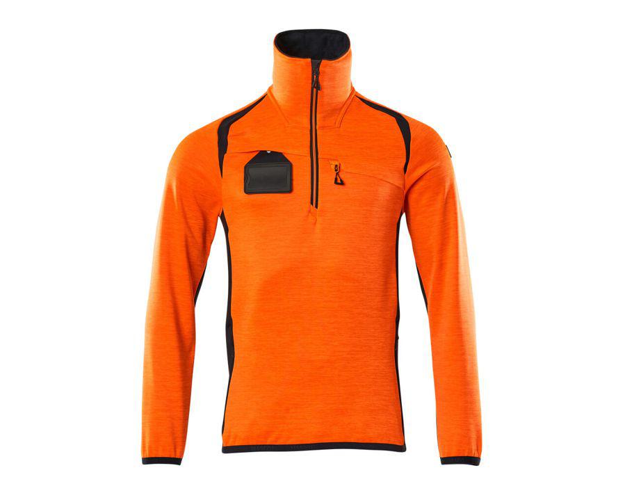 Maglione in pile con mezza cerniera ACCELERATE SAFE hi-vis arancio/blu navy scuro