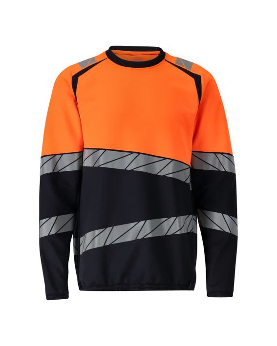 Felpa ACCELERATE SAFE blu navy scuro/hi-vis arancio