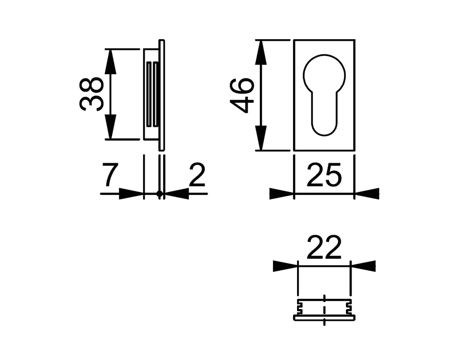 Coppia mini-bocchette in alluminio 646S