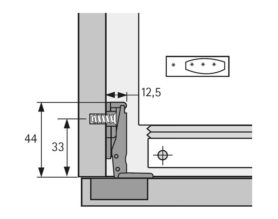 Cerniera speciale per frigoriferi da incasso ET 582 T22