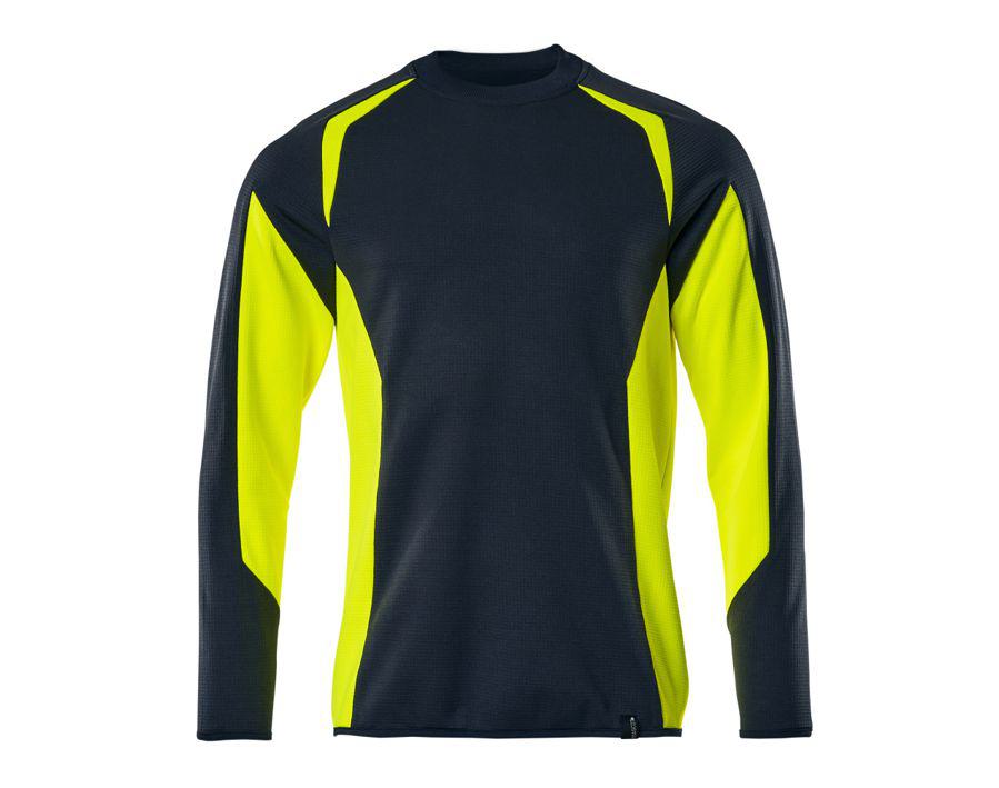 Felpa ACCELERATE SAFE blu navy scuro/hi-vis giallo