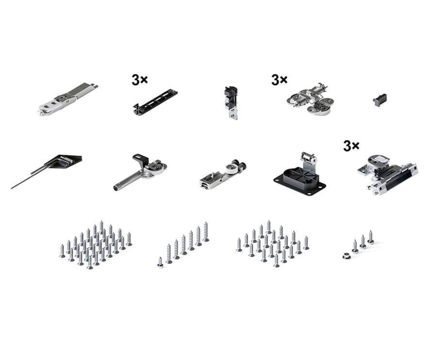 Guarnitura base per ante scorrevoli Hawa Folding Concepta III 20 Push 
