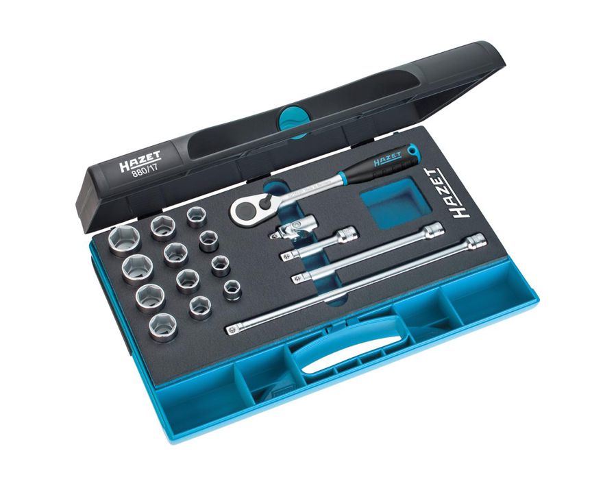 Sechskant-Steckschlüssel-Garnitur 3/8", 17-teilig