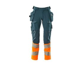 Pantaloni con tasche esterne ACCELERATE SAFE petrolio scuro/hi-vis arancio