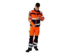 Pantaloni con tasche porta-ginocchiere SAFE COMPETE hi-vis arancio/antracite