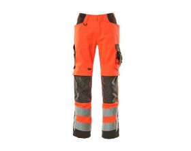 Pantaloni con tasche porta-ginocchiere SAFE SUPREME hi-vis rosso/antracite scuro