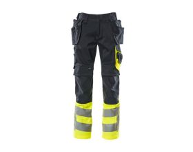 Pantaloni con tasche esterne SAFE SUPREME blu navy scuro/hi-vis giallo