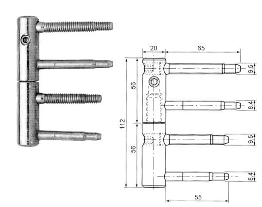 Cerniera regolabile lunga 3-D 11R-20-009