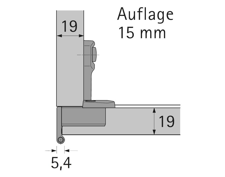 Cerniera per mobili singoli, fianchi e ante da 19 mm, fori in serie 32 mm Selekta Pro 2000