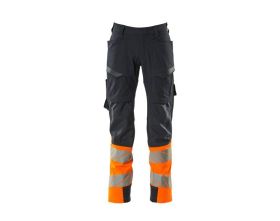 Pantaloni con tasche sulle cosce ACCELERATE SAFE blu navy scuro/hi-vis arancio