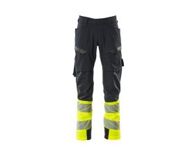 Pantaloni con tasche sulle cosce ACCELERATE SAFE blu navy scuro/hi-vis giallo