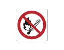 Cartello segnaletico di divieto:
vietato fumare o usare fiamme libere