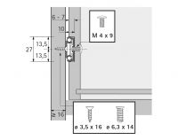 Guida ad estrazione semplice KA 270 per scanalature di 27 mm