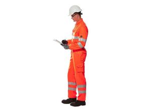 Tuta da lavoro con tasche porta-ginocchiere SAFE CLASSIC hi-vis arancio