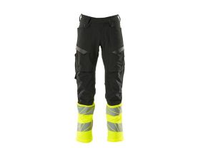 Pantaloni con tasche porta-ginocchiere ACCELERATE SAFE nero/hi-vis giallo