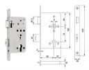 Serratura antipanico B 2329 per porte a 2 ante  