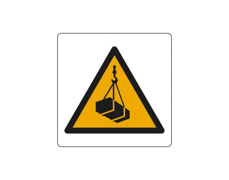 Cartello segnaletico di avvertimento/pericolo:
carichi sospesi