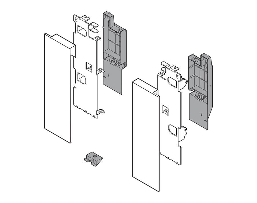 Set frontale altezza C per cassettone interno con ringhierina LEGRABOX pure/free 
