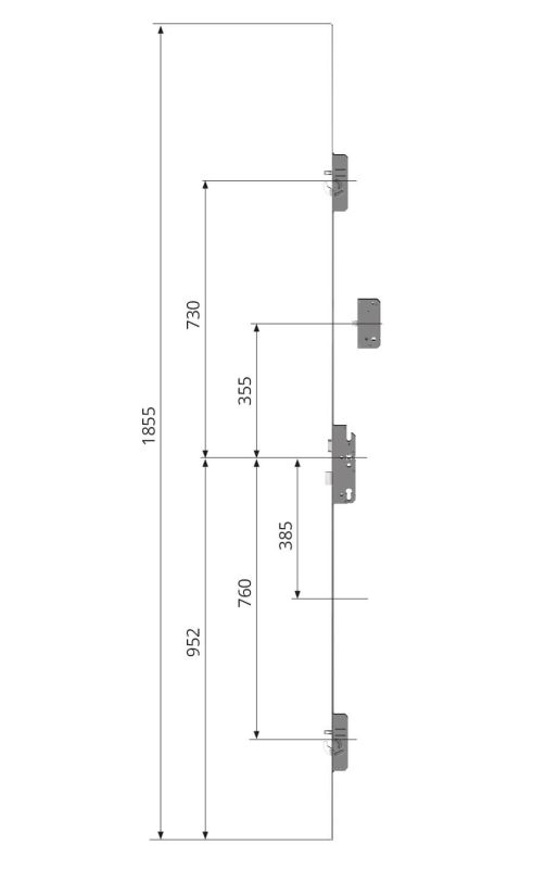 Serratura multipunto BS 2300S8 SL--T0XF 