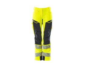 Pantaloni con tasche porta-ginocchiere ACCELERATE SAFE hi-vis giallo/blu navy scuro