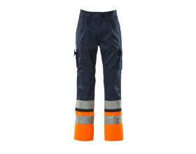 Pantaloni con tasche porta-ginocchiere SAFE COMPETE navy/hi-vis orange