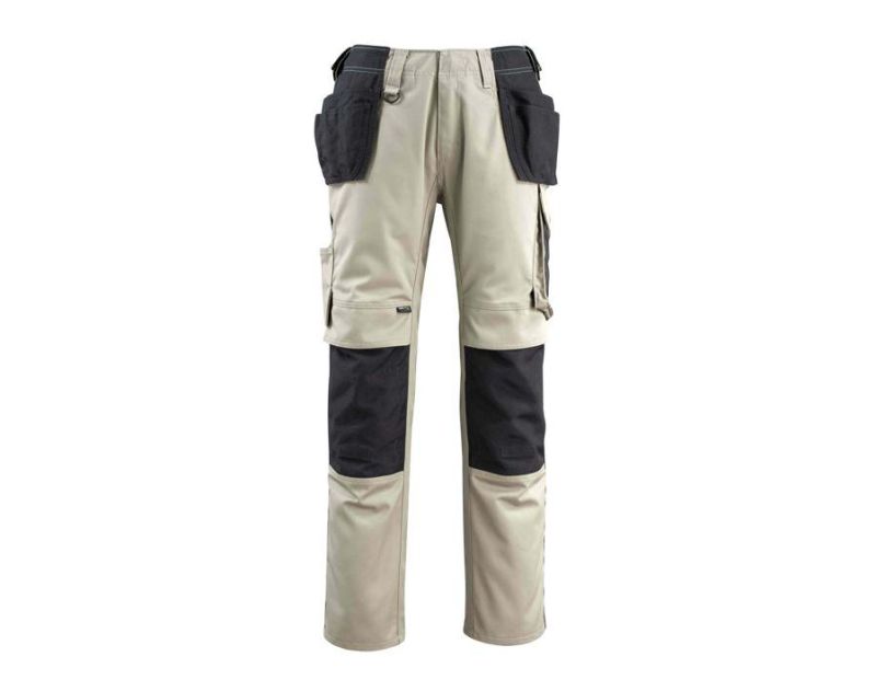 Pantaloni con tasche esterne UNIQUE kakichiaro/nero