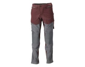 Pantaloni con tasche porta-ginocchiere CUSTOMIZED bordeaux/grigio pietra