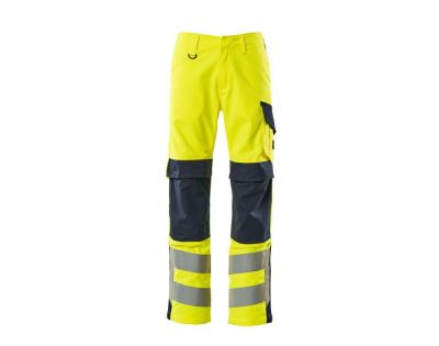 Pantaloni con tasche porta-ginocchiere MULTISAFE hi-vis giallo/blu navy scuro