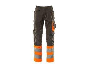 Pantaloni con tasche porta-ginocchiere SAFE SUPREME antracite scuro/hi-vis arancio