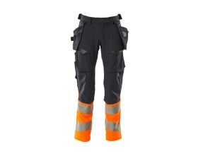 Pantaloni con tasche esterne ACCELERATE SAFE blu navy scuro/hi-vis arancio