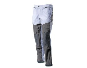 Pantaloni con tasche porta-ginocchiere CUSTOMIZED bianco/grigio pietra