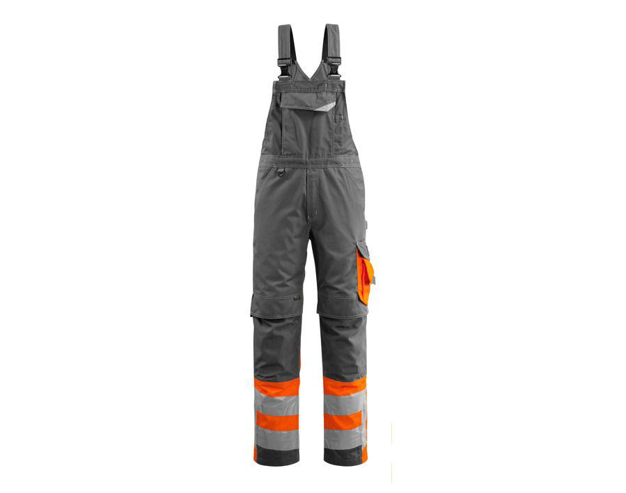 Salopette con tasche porta-ginocchiere SAFE SUPREME antracite scuro/hi-vis arancio