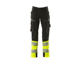 Pantaloni con tasche sulle cosce ACCELERATE SAFE nero/hi-vis giallo