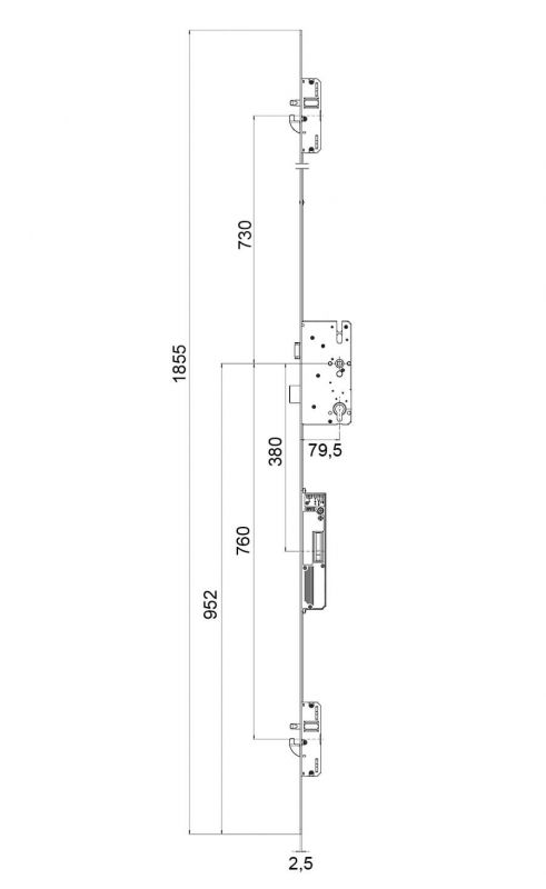 Serratura multipunto AS 2600S8CB---XF