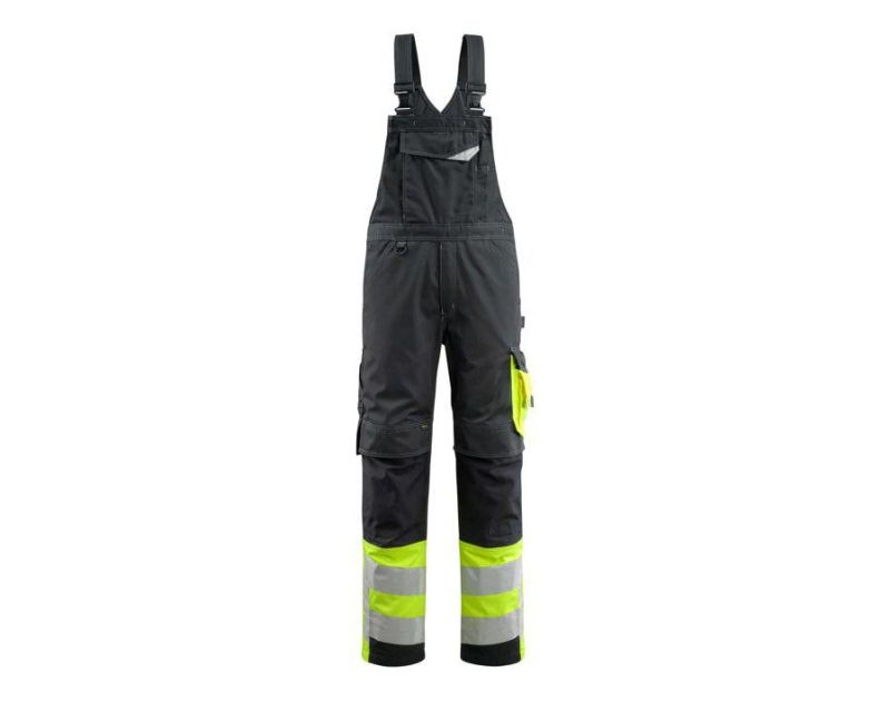 Salopette con tasche porta-ginocchiere SAFE SUPREME nero/hi-vis giallo