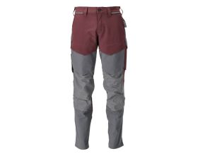 Pantaloni con tasche porta-ginocchiere CUSTOMIZED bordeaux/grigio pietra