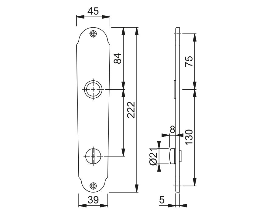 Placca per porte WC (singola) serie Merano M2021 
