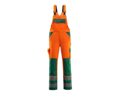 Salopette con tasche porta-ginocchiere SAFE COMPETE hi-vis arancio/verde