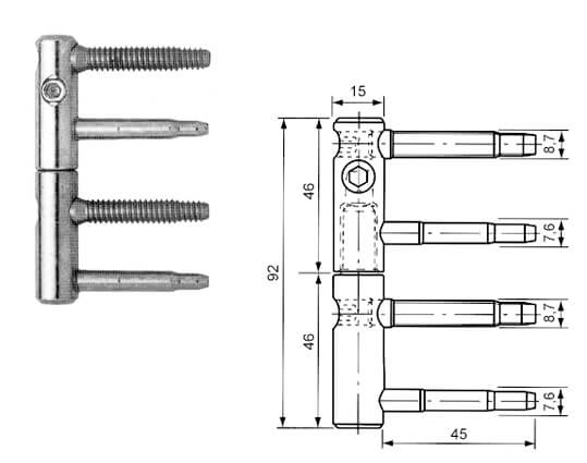 Cerniera regolabile corta 3-D 11R-15-000